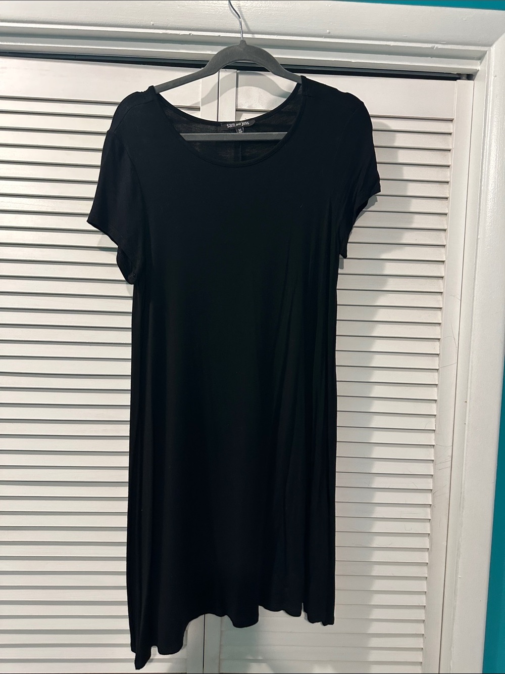 Black Women's Scoop Neck Short Sleeve Dress - Unbranded